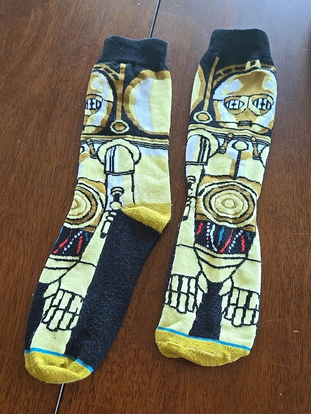 C3PO Socks One Size Black red white blue yellow tan brown Colors Unisex